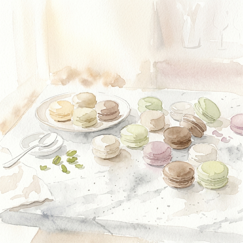 Macarons artesanais coloridos da Croquer